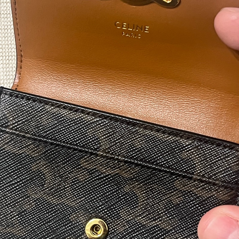 CELINE Triomphe Compact經典LOGO印花信用卡證件名片零錢包-3