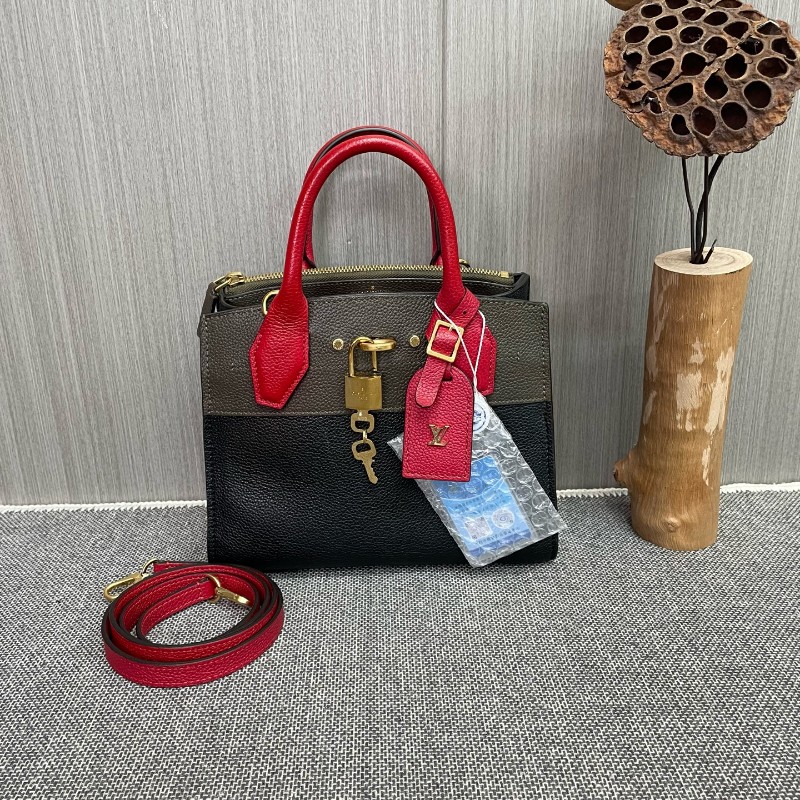 LV路易威登 全皮拼色City steamer 手提包肩背包-0