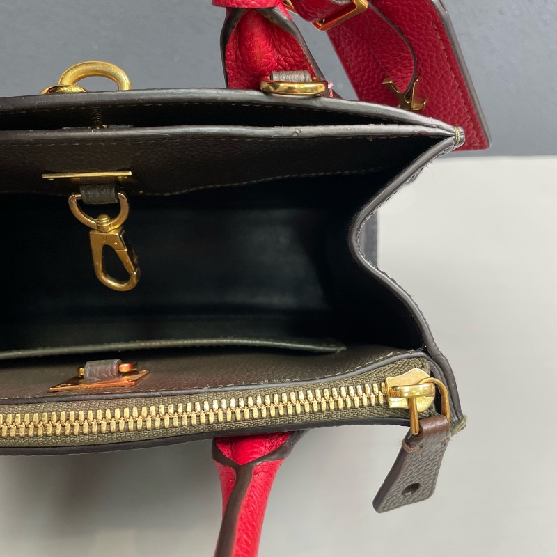 LV路易威登 全皮拼色City steamer 手提包肩背包-13