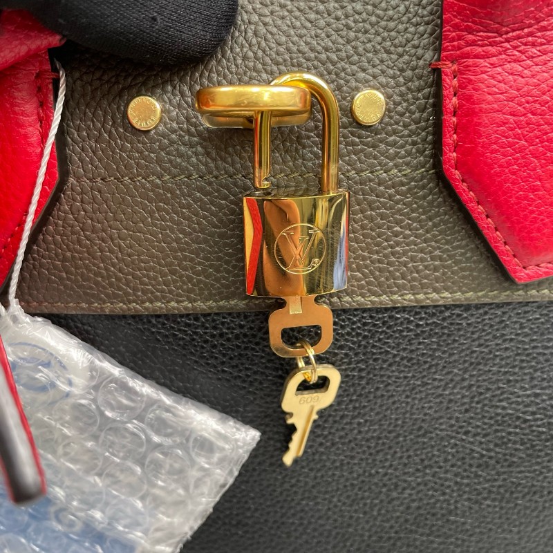 LV路易威登 全皮拼色City steamer 手提包肩背包-18