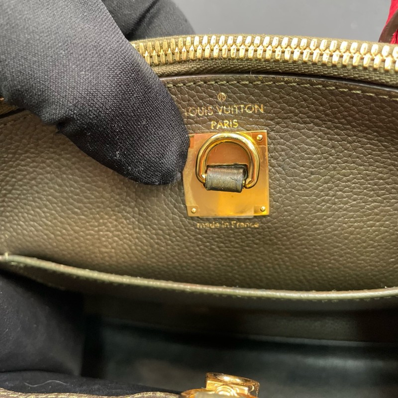 LV路易威登 全皮拼色City steamer 手提包肩背包-19