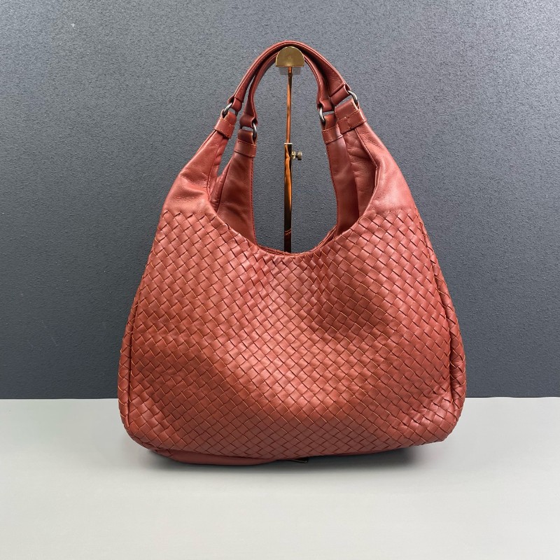 BV 全皮編織 橘色 肩背包 手挽袋-1