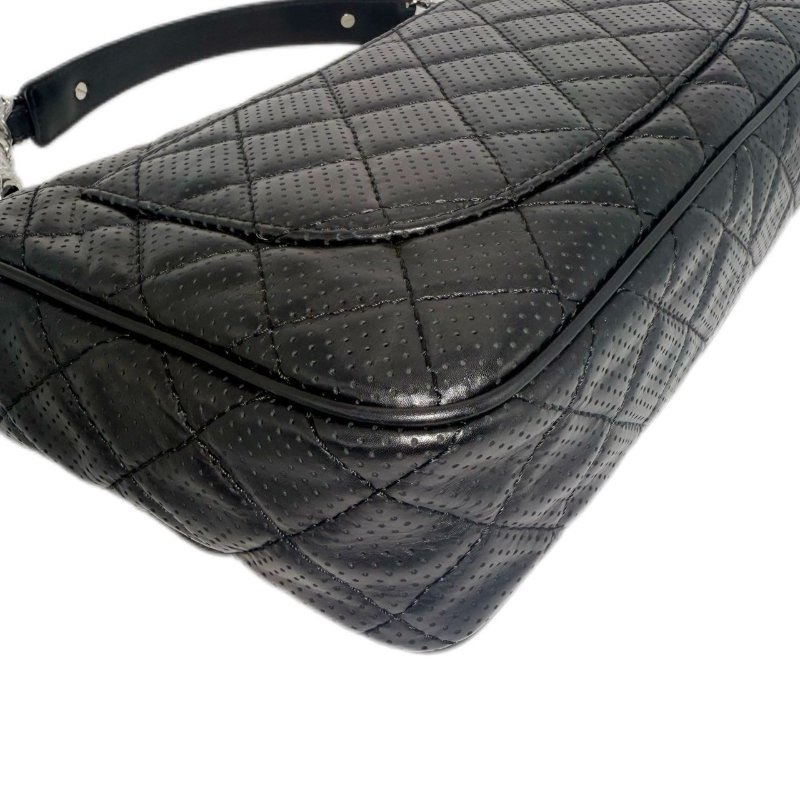 [2484］ 香奈兒 Chanel Classic Flap 黑銀色 (牛皮) 斜挎包 中號-8