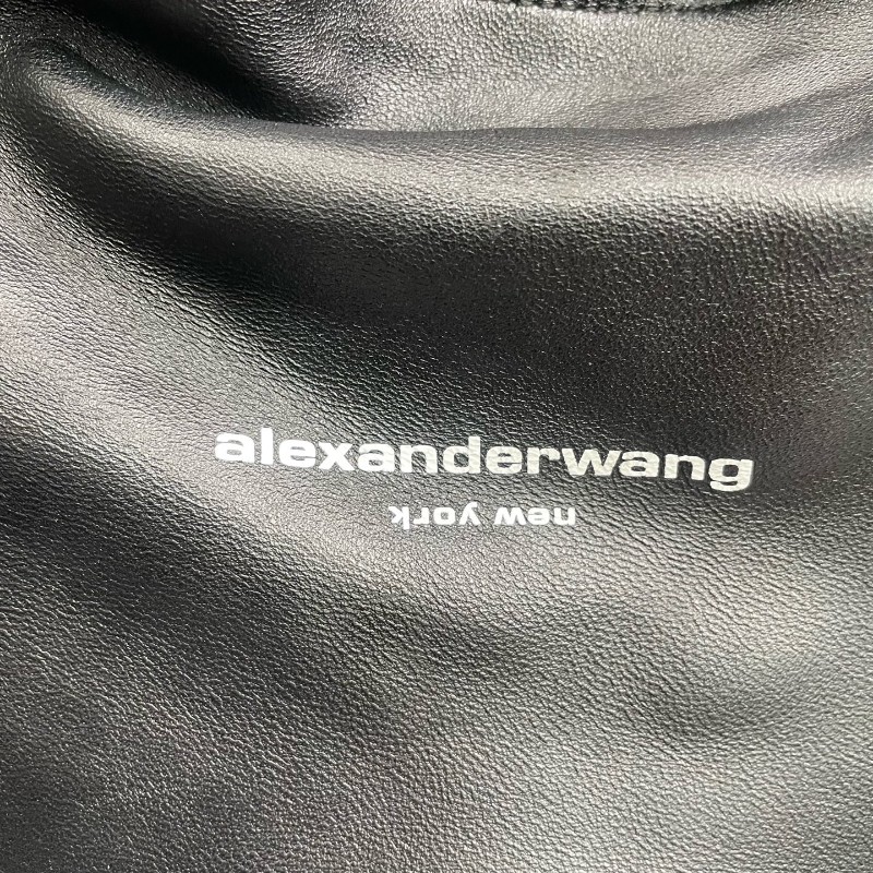 Alexander wang 黑色全皮Ryan抽繩肩背包-14