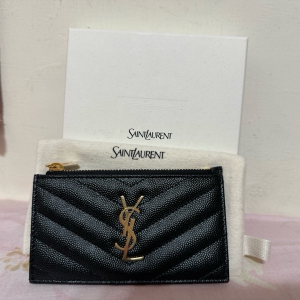YSL 黑金零錢卡夾-0