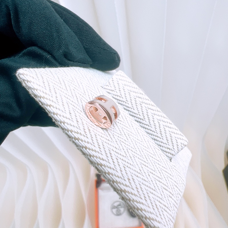 全新 Hermes mini pop h 奶茶玫瑰金 耳環-3