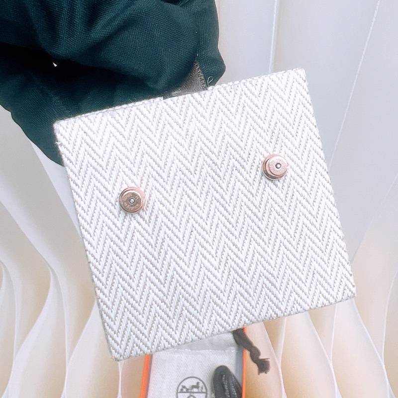 全新 Hermes mini pop h 奶茶玫瑰金 耳環-4