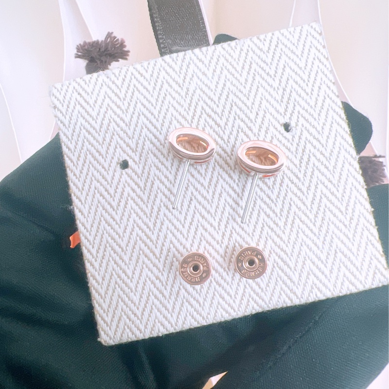 全新 Hermes mini pop h 奶茶玫瑰金 耳環-5