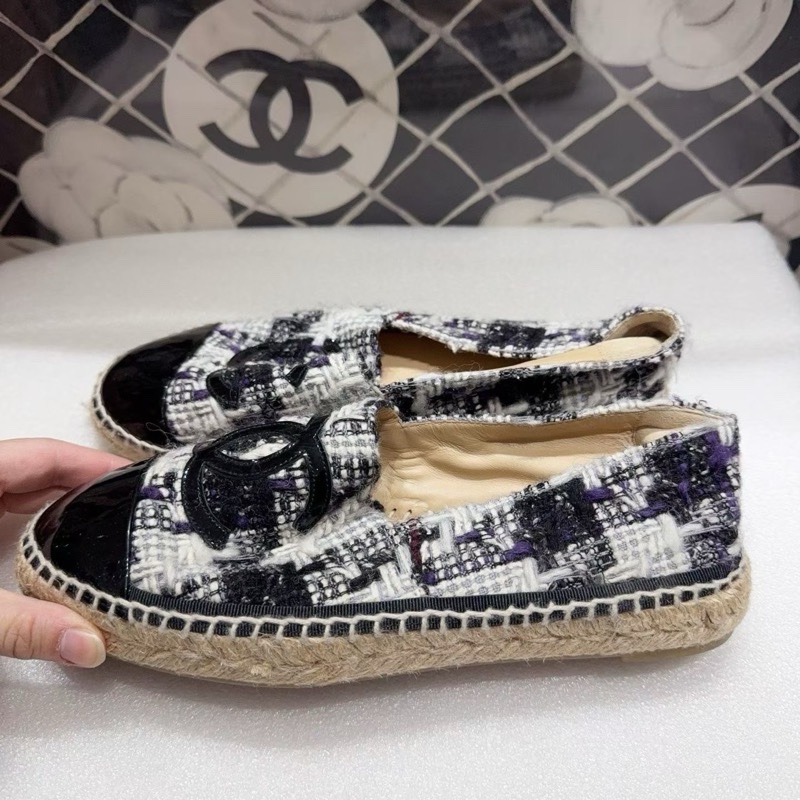 【99新 chanel香奈兒深藍色絲絨氣墊鞋36碼 僅試穿。原價一萬多,-3