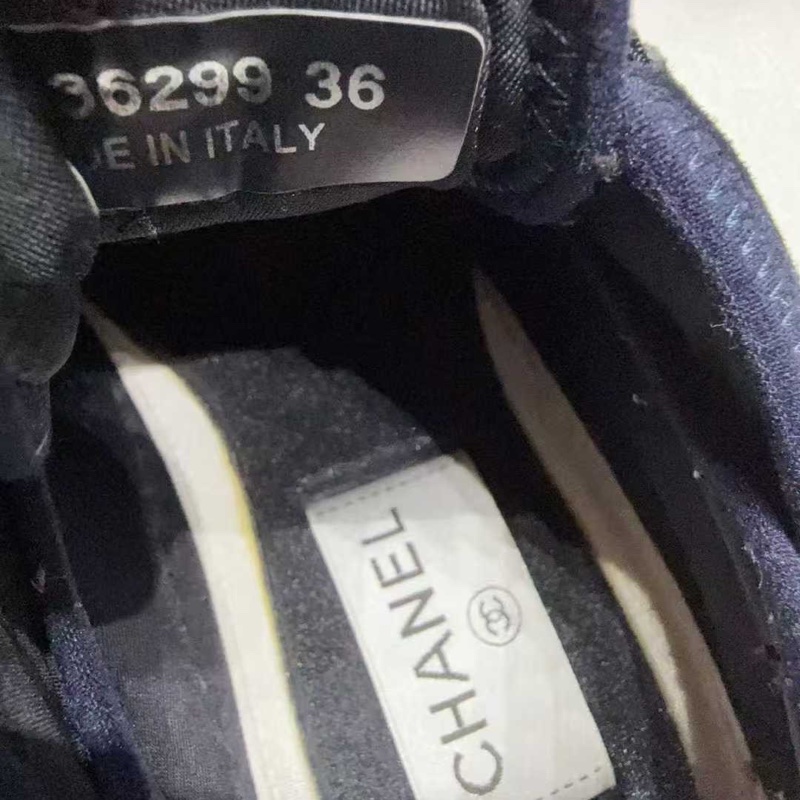 【99新 chanel香奈兒深藍色絲絨氣墊鞋36碼 僅試穿。原價一萬多,-5