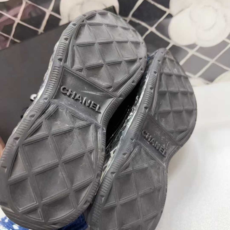 【99新 chanel香奈兒深藍色絲絨氣墊鞋36碼 僅試穿。原價一萬多,-6