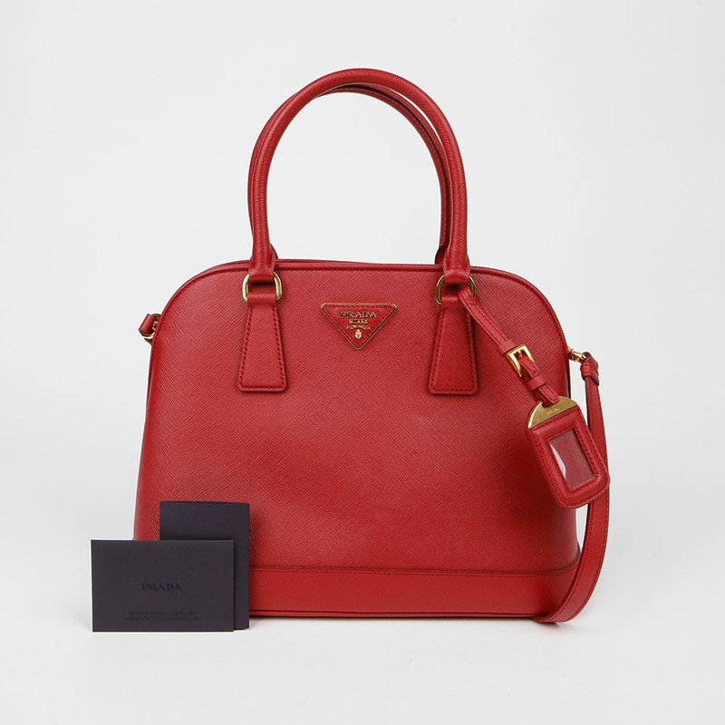 PRADA Saffiano Lux 手提單肩包 1BA567-0