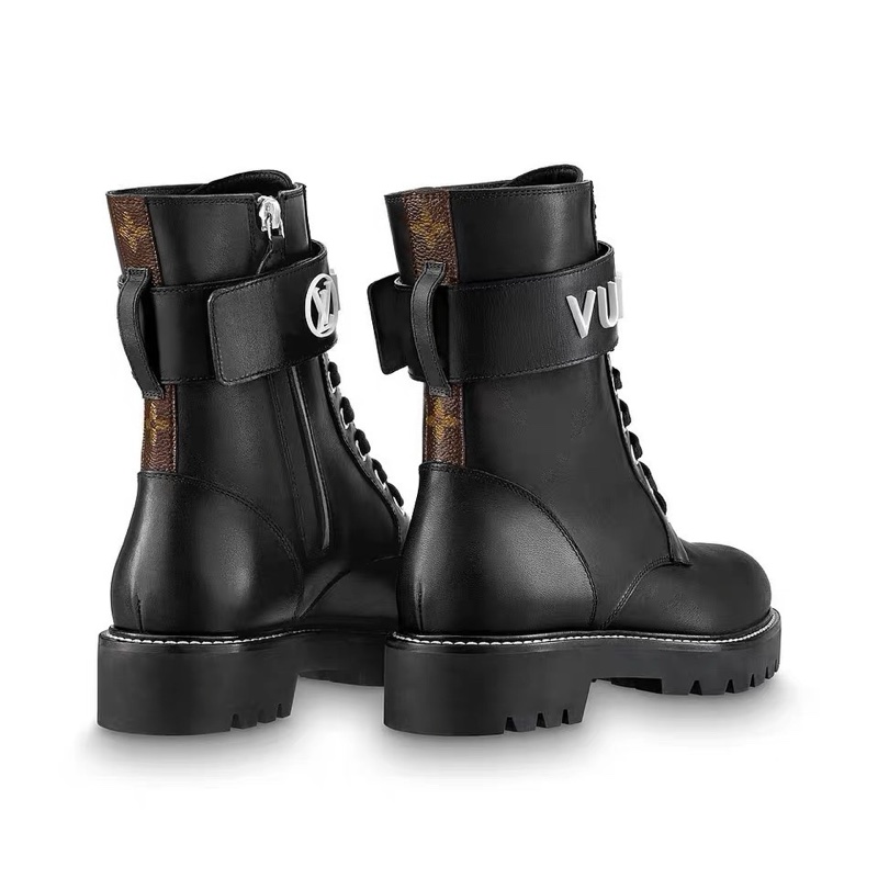 99新 路易威登 爆款字母logo 馬丁靴 黑色牛皮搭配老花 酷酷的 上腳很穩 百搭時尚 女款-6