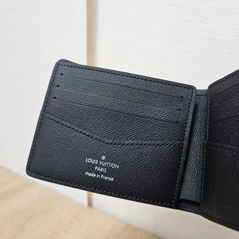 [未使用品項❣️] LV黑灰老花Slender對開短夾-3