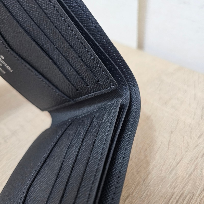 [未使用品項❣️] LV黑灰老花Slender對開短夾-7