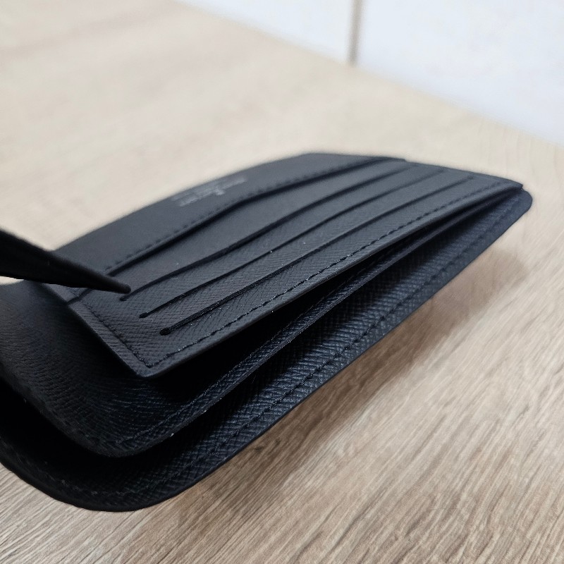 [未使用品項❣️] LV黑灰老花Slender對開短夾-8