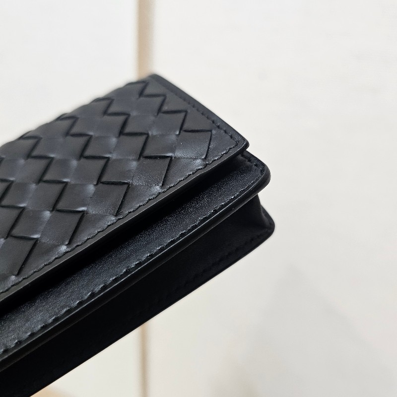 [福利出清🫶] BV黑牛皮編織下蓋名片卡包-3
