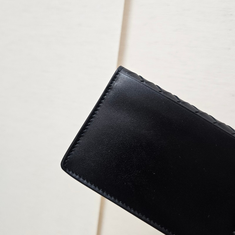 [福利出清🫶] BV黑牛皮編織下蓋名片卡包-6