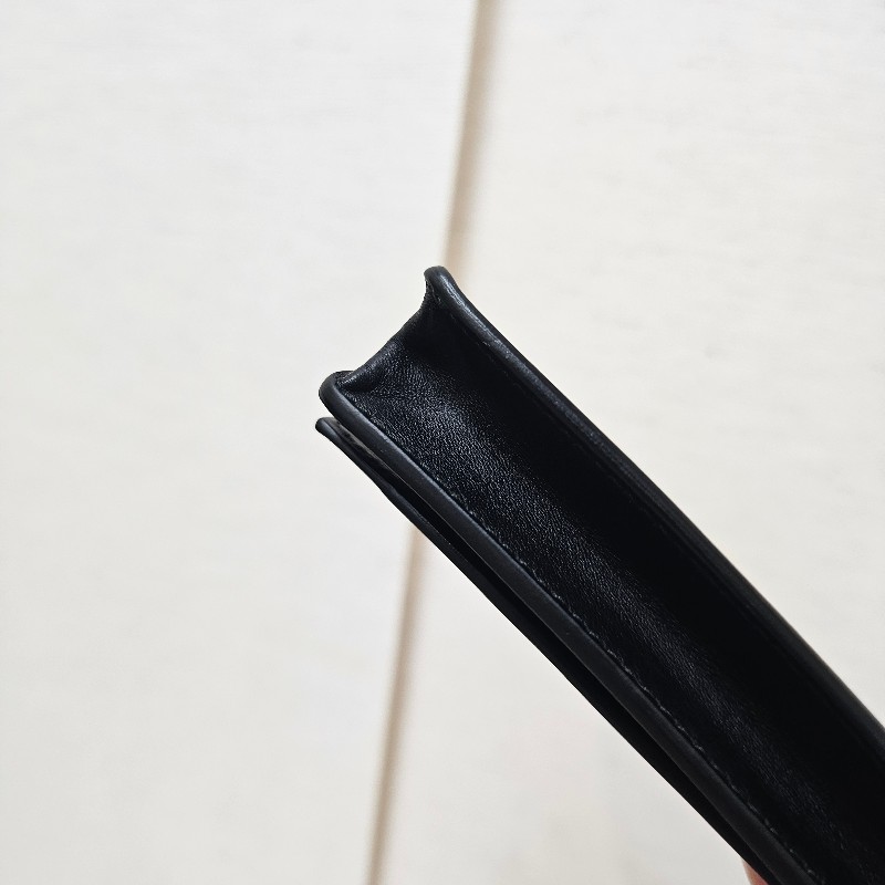 [福利出清🫶] BV黑牛皮編織下蓋名片卡包-7