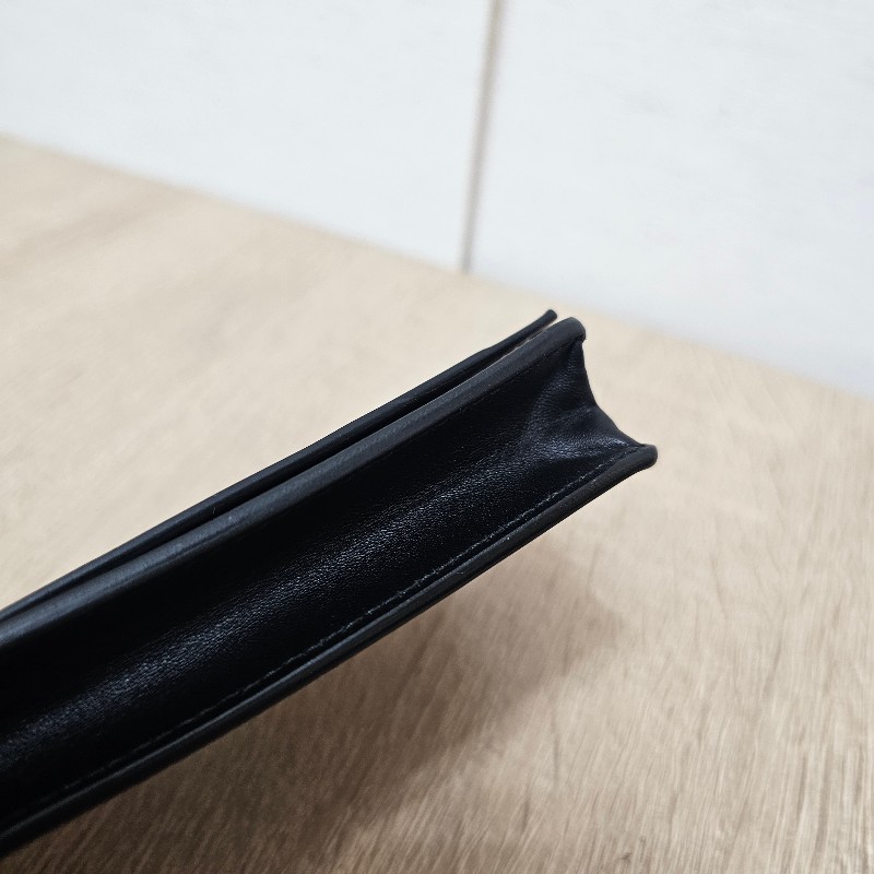 [福利出清🫶] BV黑牛皮編織下蓋名片卡包-13