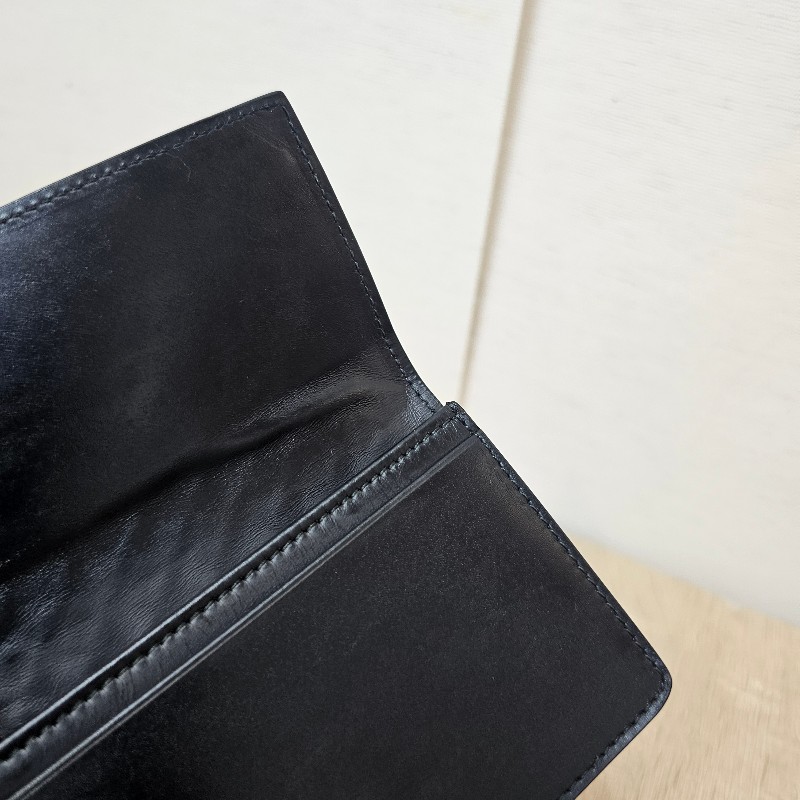 [福利出清🫶] BV黑牛皮編織下蓋名片卡包-15