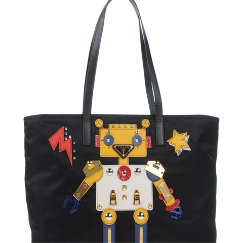 Prada黑色機器人托特包