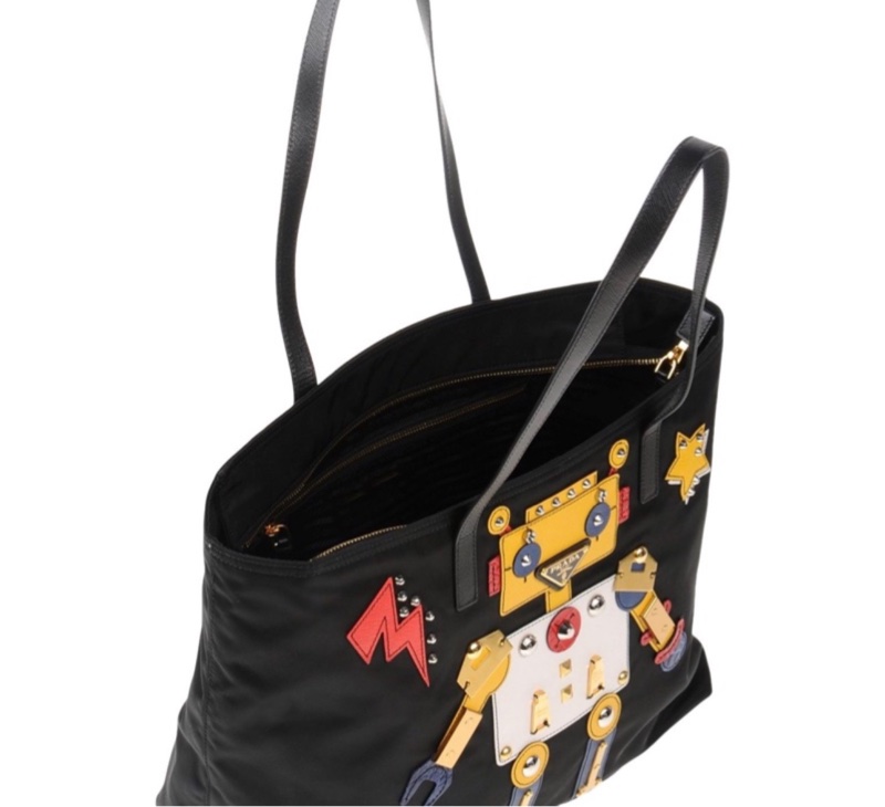 Prada黑色機器人托特包-1