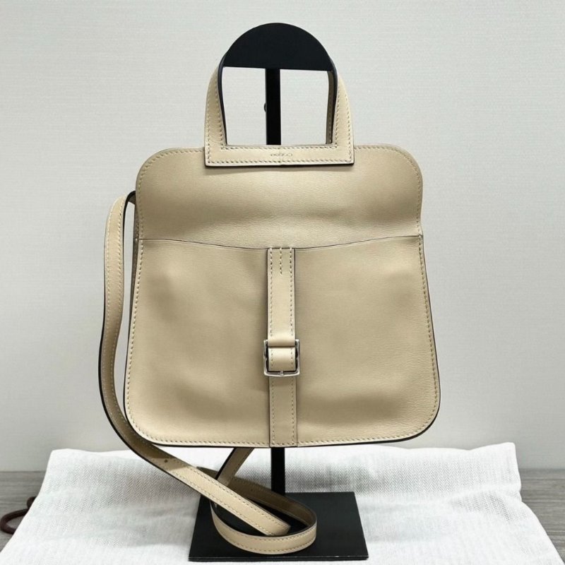 HERMES 餅乾色銀扣mini halzan手提肩背斜背包 21.5*14*6.5  98新配件塵袋-1
