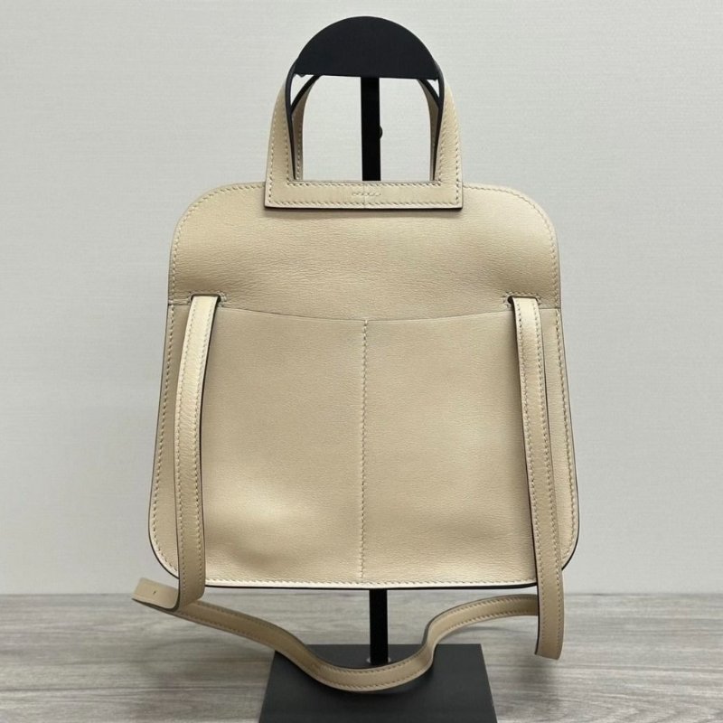 HERMES 餅乾色銀扣mini halzan手提肩背斜背包 21.5*14*6.5  98新配件塵袋-5
