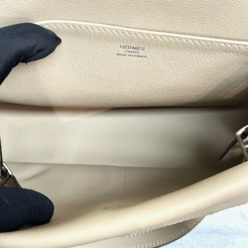 HERMES 餅乾色銀扣mini halzan手提肩背斜背包 21.5*14*6.5  98新配件塵袋-6