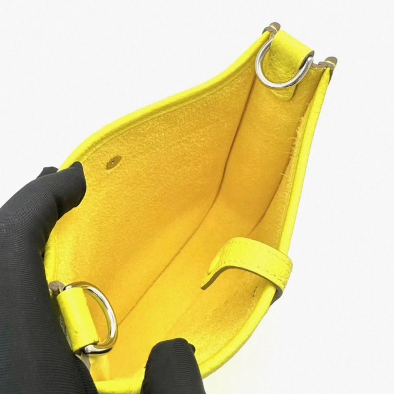 HERMES 檸檬黃銀扣伊芙琳mini肩背斜背包 16*18*5 98新配件塵袋-4