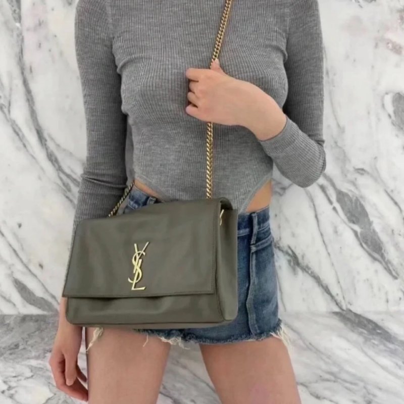 YSL 雙面kate金扣肩背斜背包 28*20*6 98新配件塵袋-0