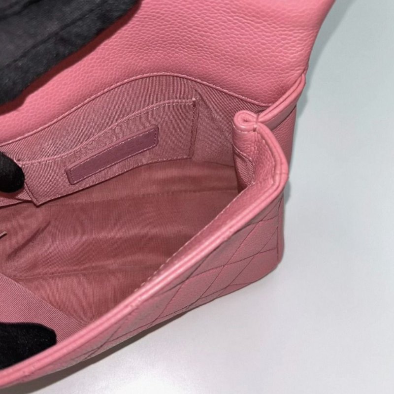 CHANEL 20s秀款粉色方胖子肩背斜背包 19*14*6 98新配件盒子塵袋-5