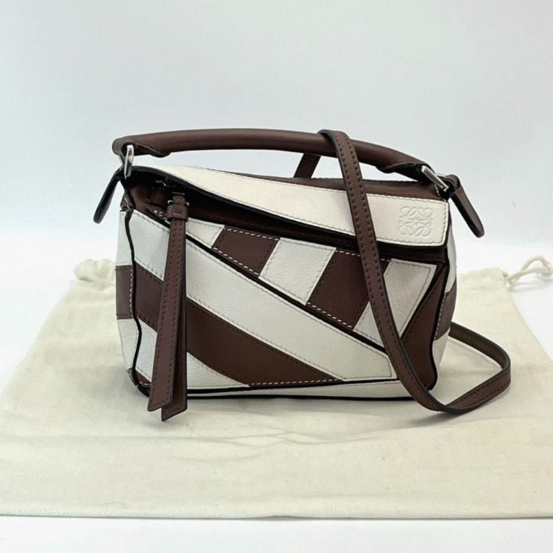 LOEWE puzzle拼色mini幾何包 17*10*7.5 98新配件塵袋-0