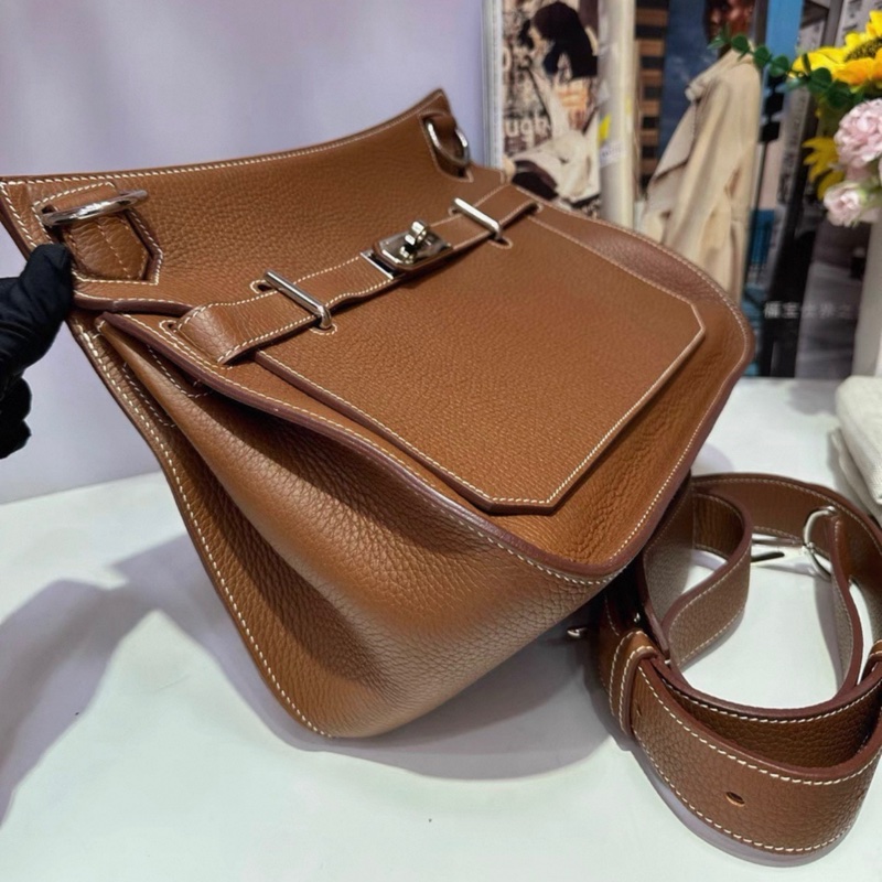 HERMES 愛馬仕 吉普賽31 金棕togo皮銀扣 框R刻 2014-2