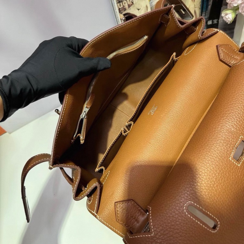 HERMES 愛馬仕 吉普賽31 金棕togo皮銀扣 框R刻 2014-4
