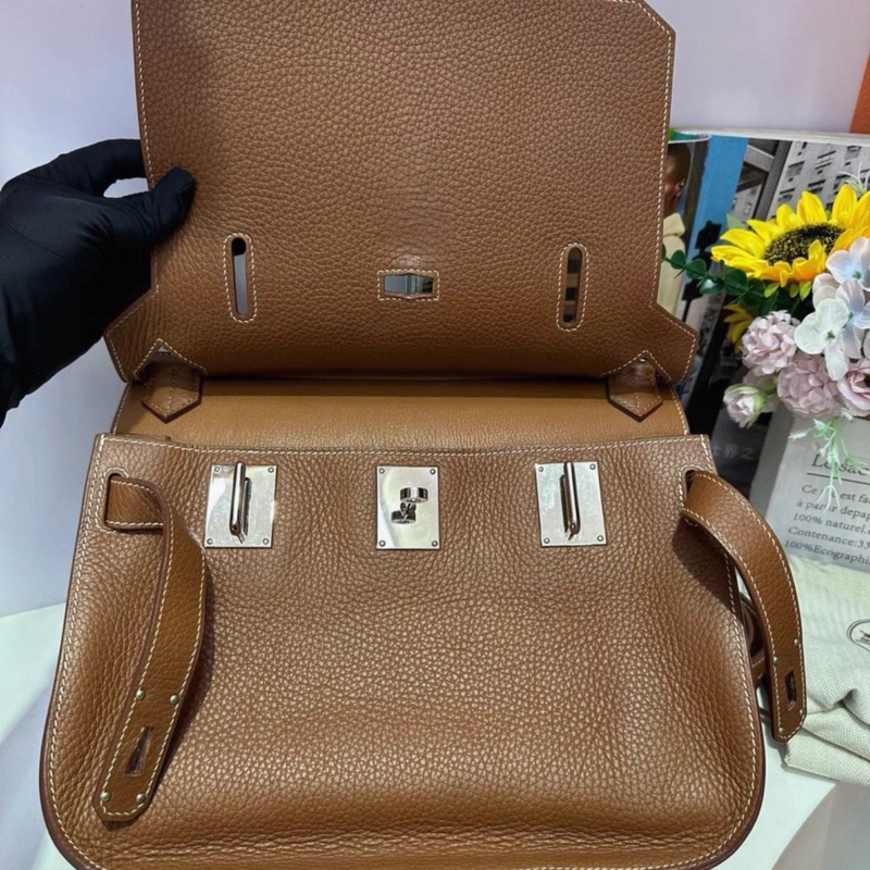 HERMES 愛馬仕 吉普賽31 金棕togo皮銀扣 框R刻 2014-5