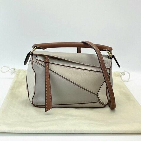 LOEWE Puzzlemini拼色幾何手提肩背斜背包 18*12*8 98新配件塵袋