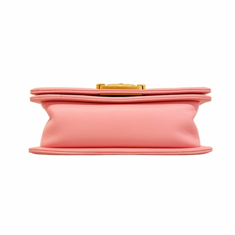 香奈兒 Boy Chain 女士單肩包，羊皮材質，粉紅色-2