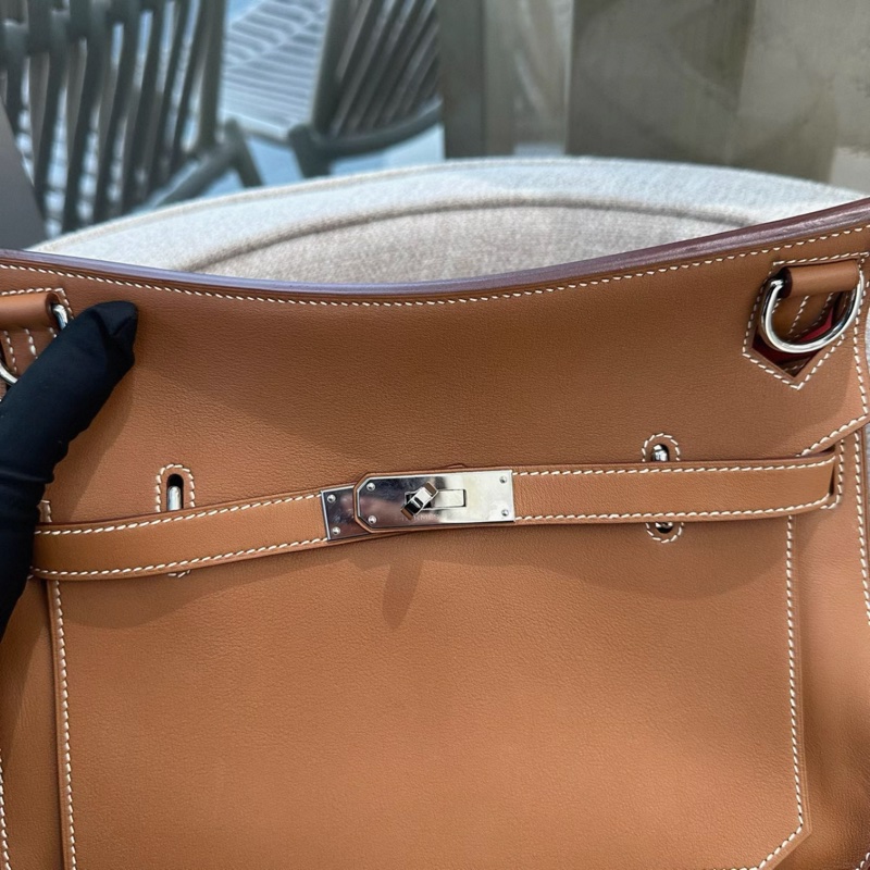 Hermes/爱马仕Jypsiere28吉普赛 金棕银扣 内拼红色 X刻 2016年 S皮 配件：肩带尘袋-4