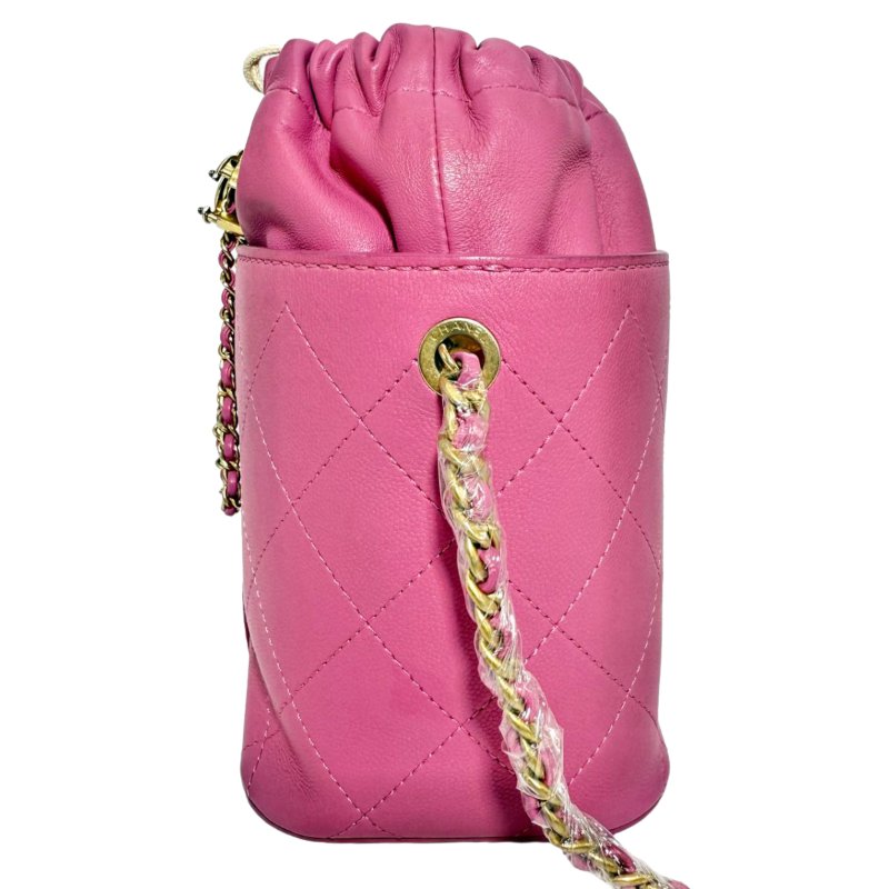 ［2317］香奈兒 Chanel 水桶包（粉色）荔枝皮-3