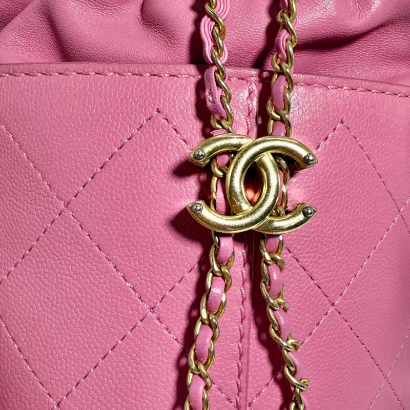 ［2317］香奈兒 Chanel 水桶包（粉色）荔枝皮-5