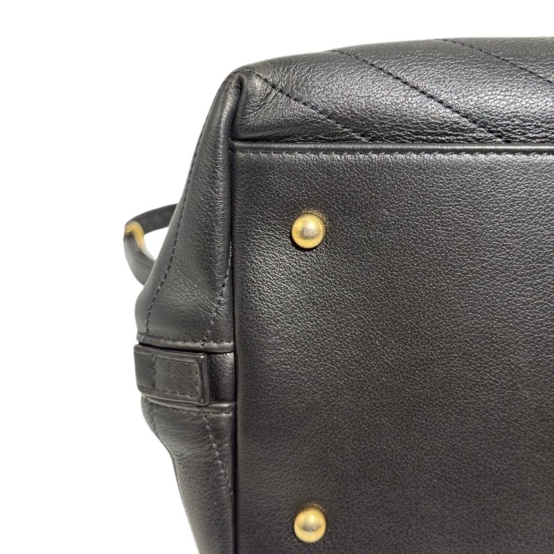 【2489】香奈兒 Chanel Chevron Quilted Flap 手提斜挎包 黑色 牛皮 大號-7