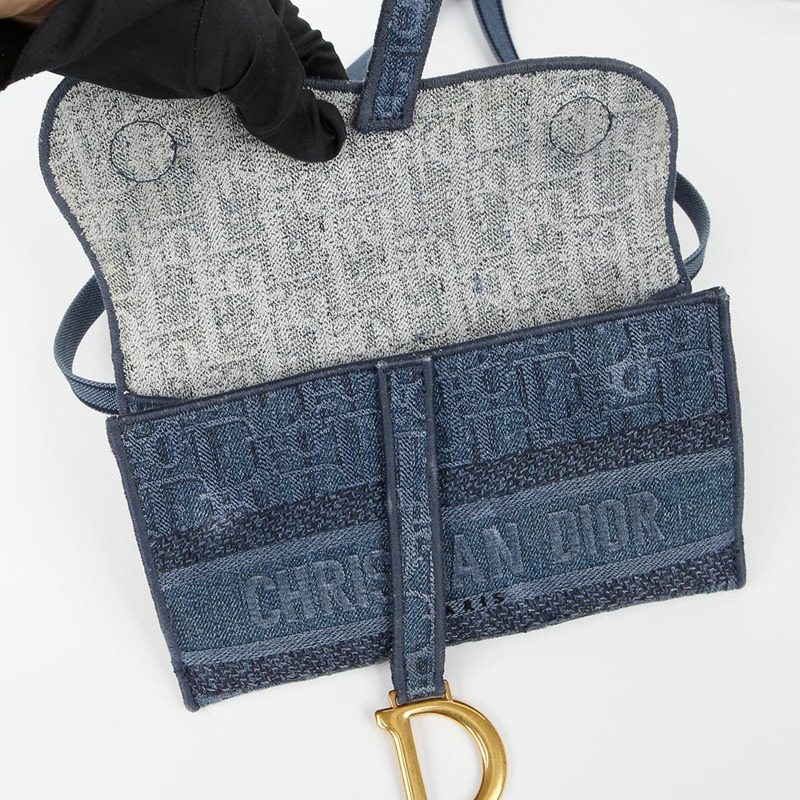 【包稅】DIOR S5647CWAL 馬鞍形牛仔腰包-8