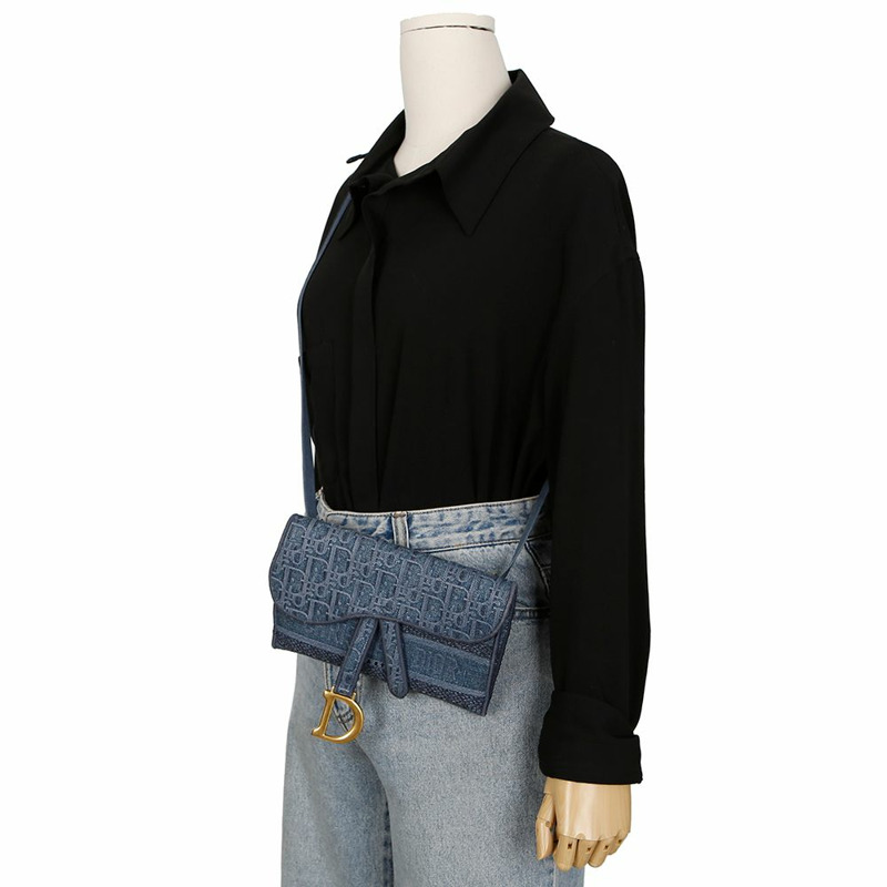 【包稅】DIOR S5647CWAL 馬鞍形牛仔腰包-10