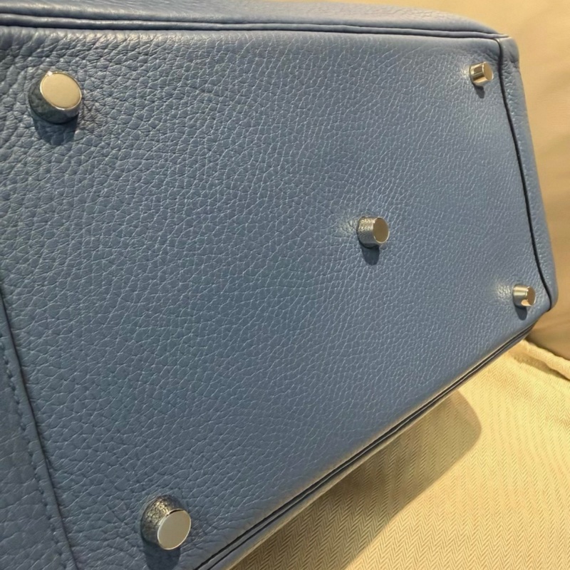 Hermes Lindy 30銀扣瑪瑙藍拼海鷗灰C刻印 2018-4