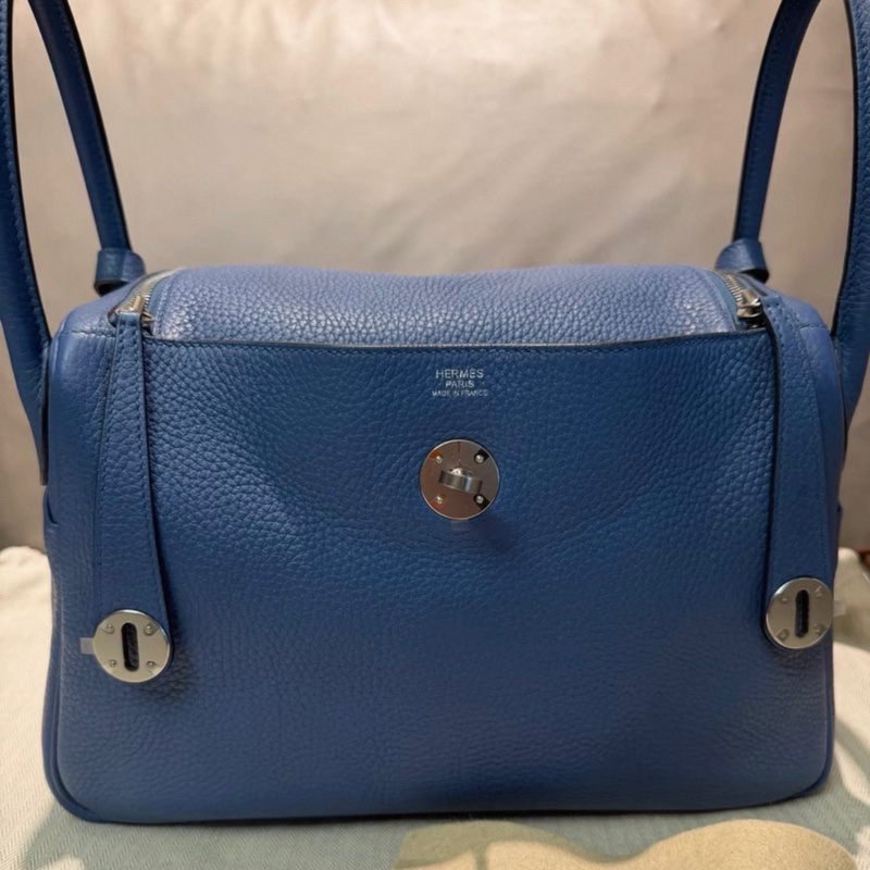 Hermes Lindy 30銀扣瑪瑙藍拼海鷗灰C刻印 2018-5
