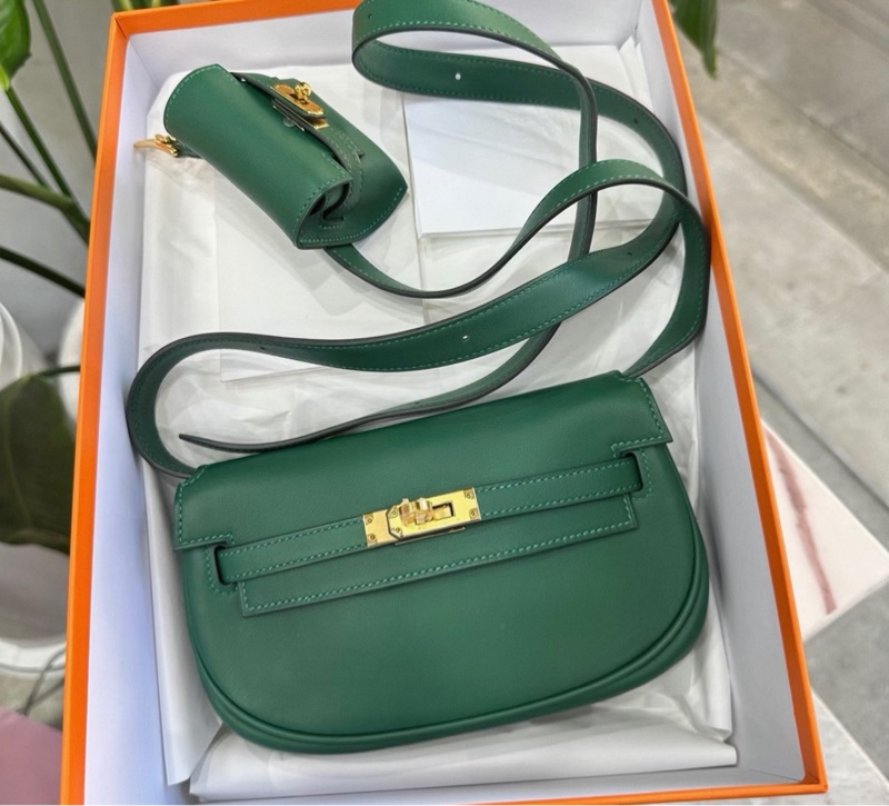 Hermes 愛馬仕 65寶石綠Kelly moove金扣 swift皮 W刻 全套 閒置 全新-0