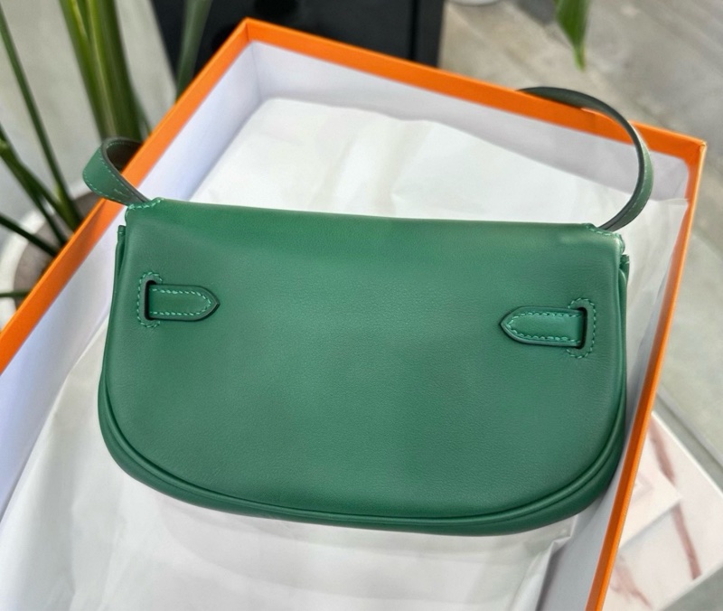 Hermes 愛馬仕 65寶石綠Kelly moove金扣 swift皮 W刻 全套 閒置 全新-3
