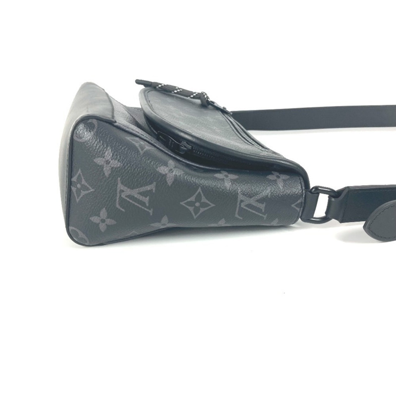 路易威登 M12681 Monogram Eclipse Pulse 斜背包,翻蓋單背包,帆布材質,男女通用,黑色-2